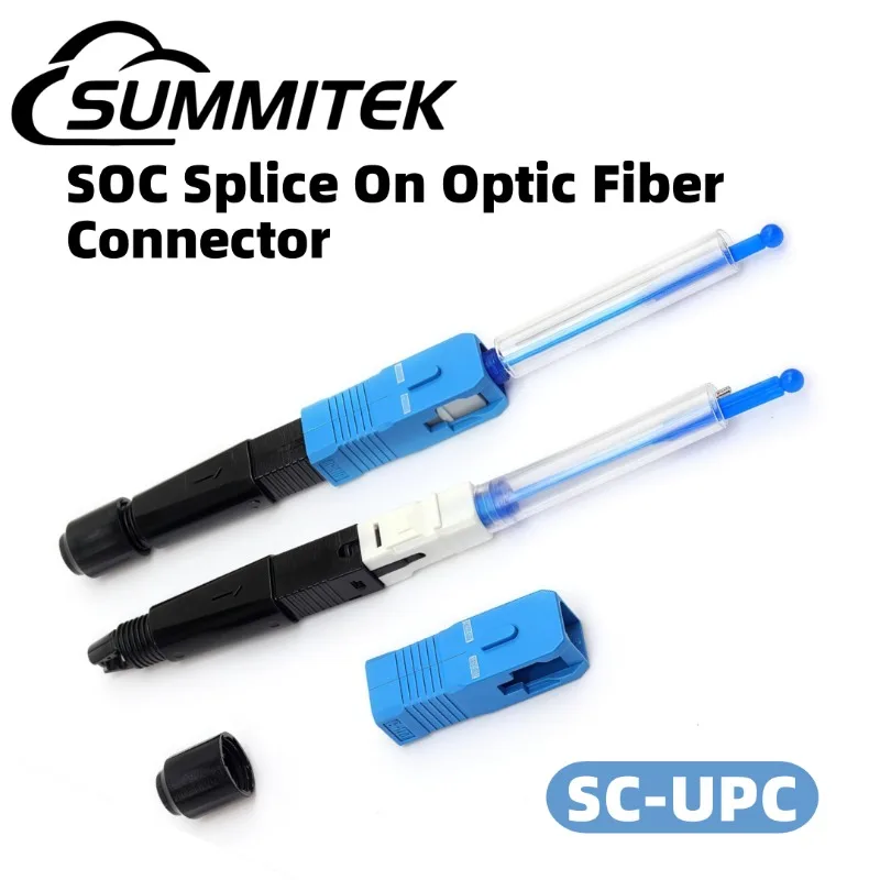 

Summitek FTTH SC UPC SOC Splice on Connector 100PCS Hot Melt Joint Weld Joints SC Fiber Optic Connector Fusion Splicer Fiber