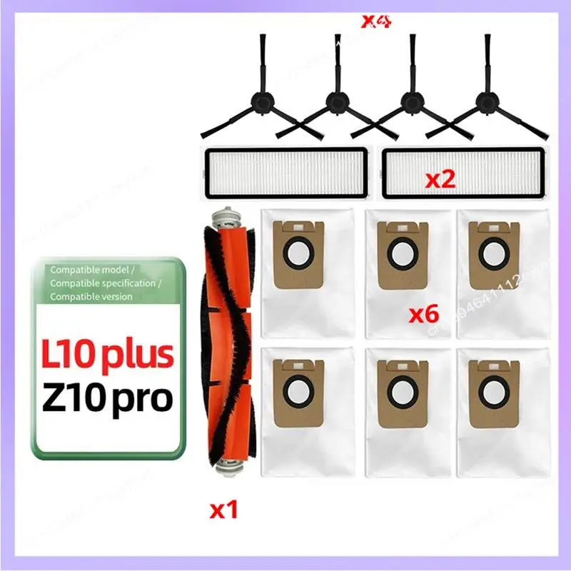 N83R Mehrkomponenten-Staubsauger-Set, passend für Dreame Bot Z10 Pro, L10 Plus, D10 Plus – Bürsten, Mopp, Filter und Aufbewahrungstasche