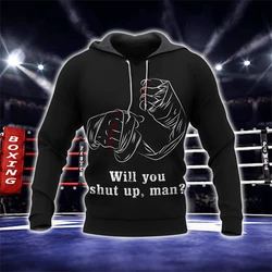 New Fashion Boxing Graphic Tracksuit Pullovers 3D Print Men Women Funny Hooded Sweatshirts 2024 Daily Casual Boys Hoodies Coat