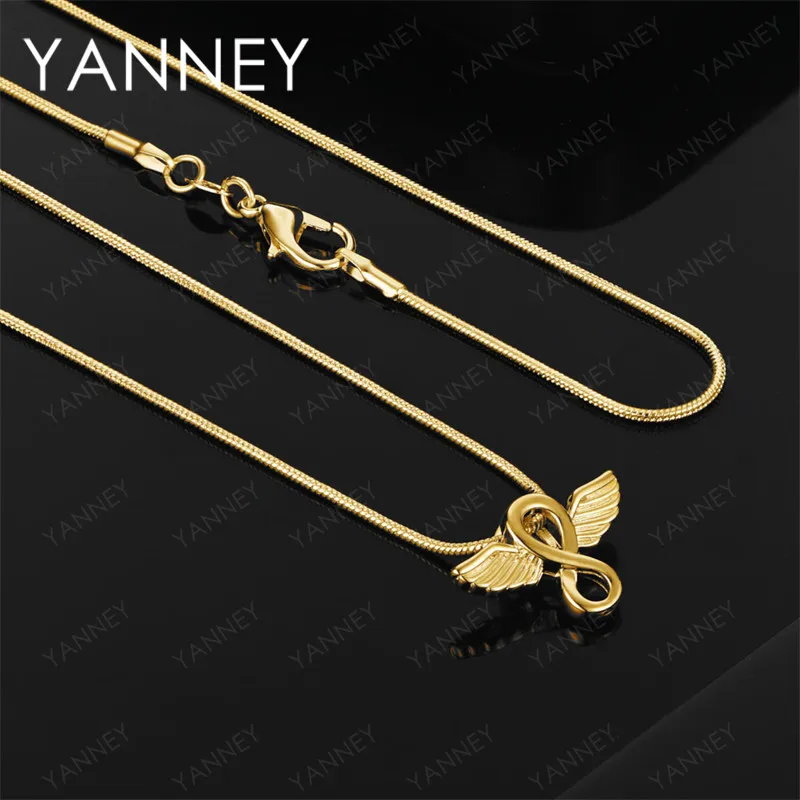 

925 Sterling Silver 18K Gold 16-30 Inch Exquisite Winged Pendant Necklace, Stylish Women's Accessory, Wedding Gift