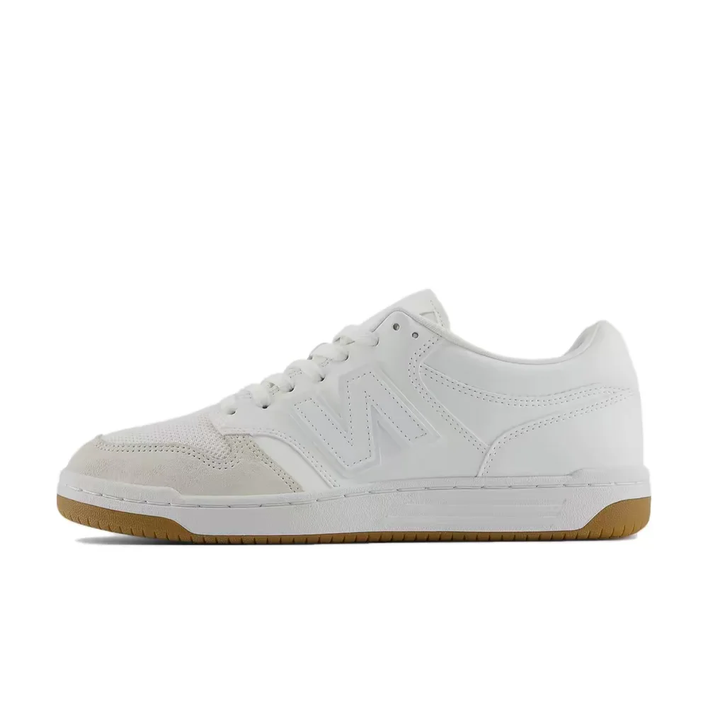 New Balance NB480 Unisex Low-Top Sneakers  White/Brown, Casual Style, Shock-Absorbing, Durable & Comfortable BB480LFR