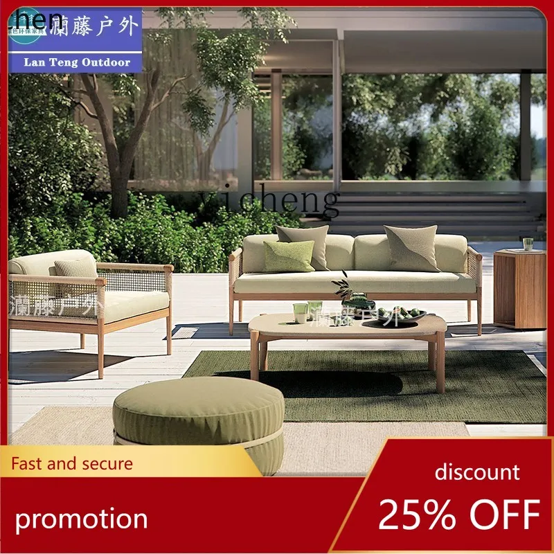 

YFY Outdoor Courtyard Rattan Woven Sofa Anti-corrosion Solid Wood Garden Balcony casual Rattan Sofa