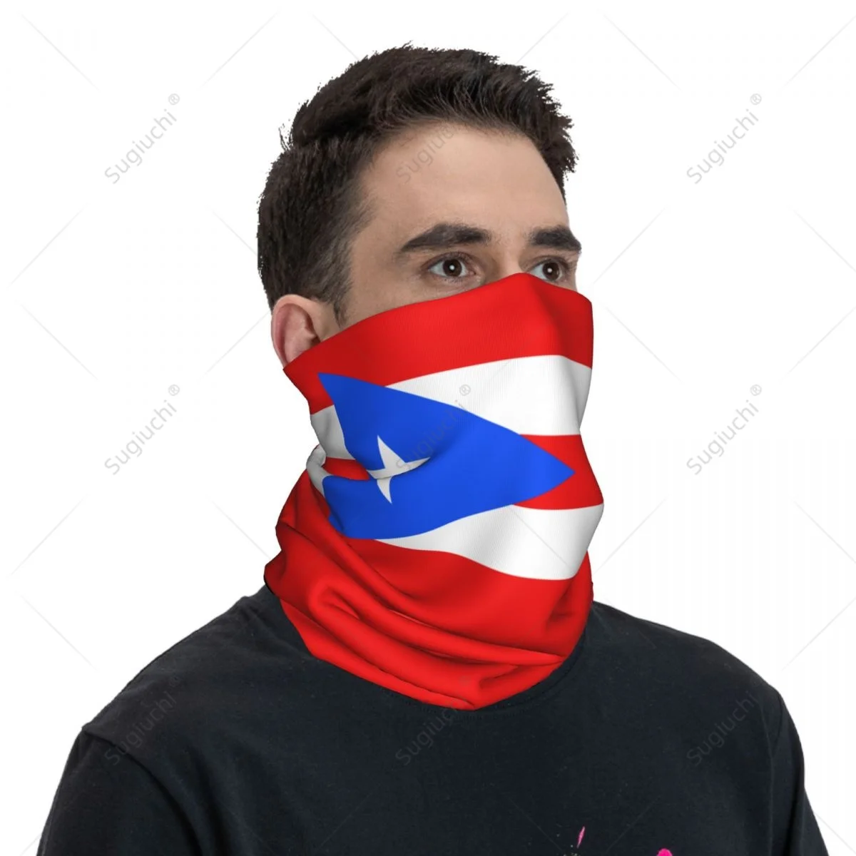 Unisex Puerto Rico Flag Neckerchief Scarf Neck Face Mask Scarves Neck Warmer Seamless Bandana Headwear Cycling Hiking