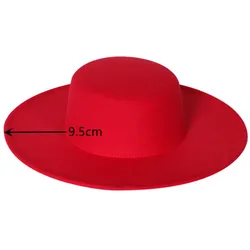 9.5cm brim fedora hat winter hat flat brim flat top jazz hat solid color flat side unisex jazz hat wholesale шляпа женская