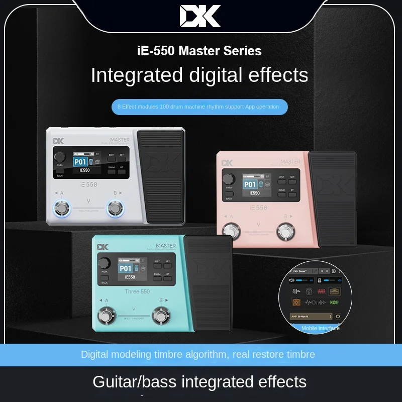 

Электрогитара DK iE-550 со встроенным процессором эффектов, портативная, с Bluetooth, драм-машина, внутренняя запись, OTG, с педалью и приложением