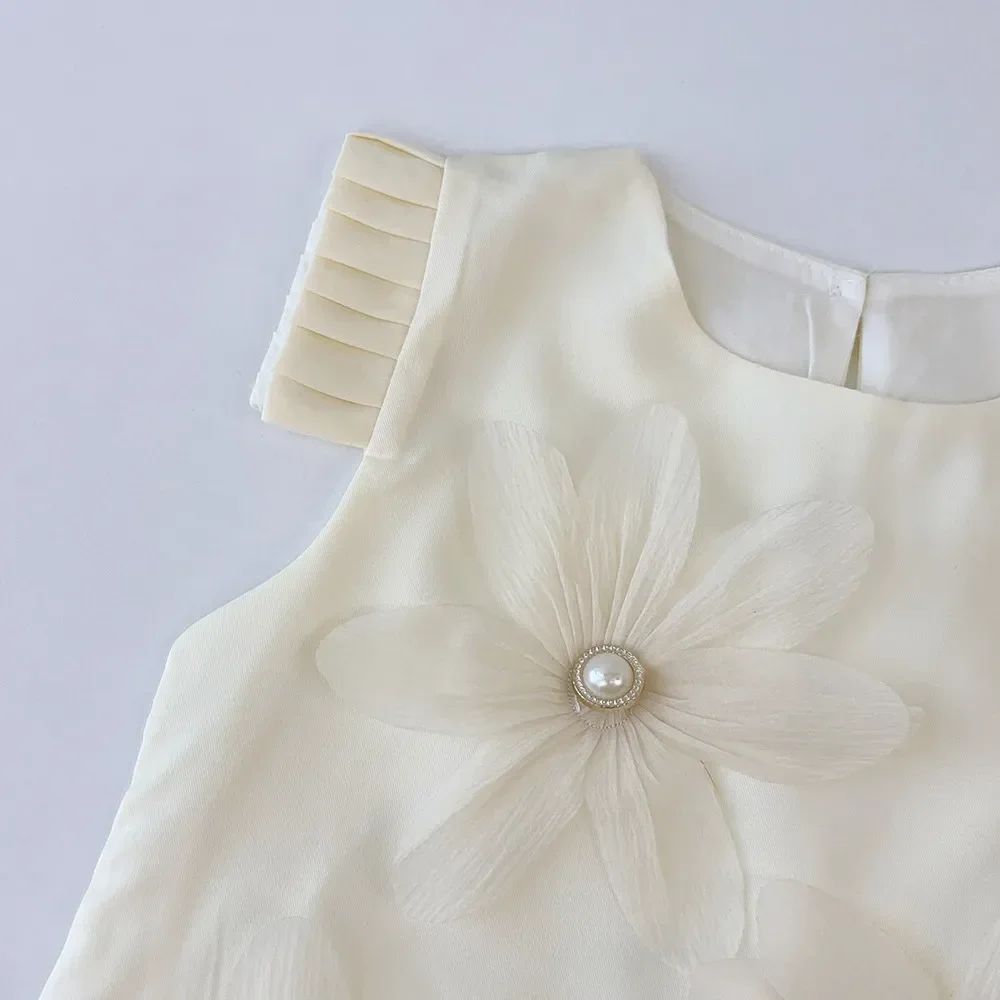 Bear Leader 2-7 Years Summer New 3D Flower Vest Dress Girl's Princess Dresses Baby Kids Clothing Wedding Party Elegent Clothes