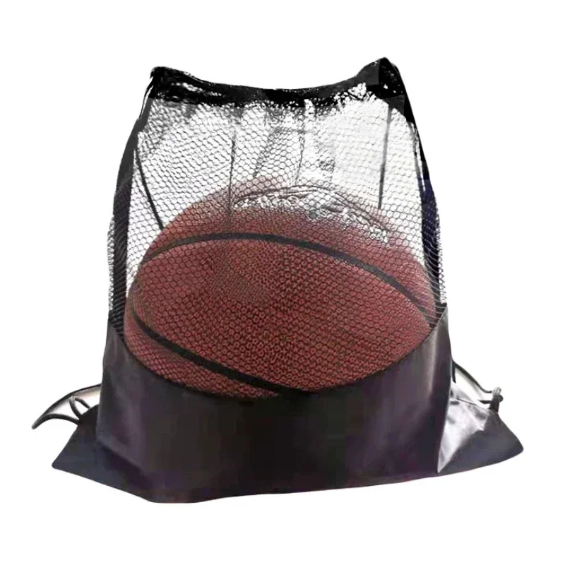 Portable Drawstring Basketball Backpack Mesh Bag Football Soccer Volleyball Ball Storage Bags Outdoor Sports Traveling Gym Yoga