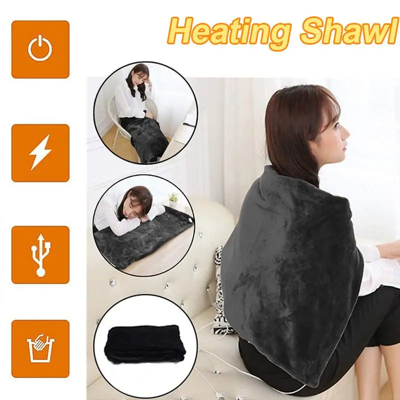 Double-Layer Flannel USB Electric Heating Blanket Warm Shawl Winter Large Size 145x65cm Household Warmer Electric Heated Blanket