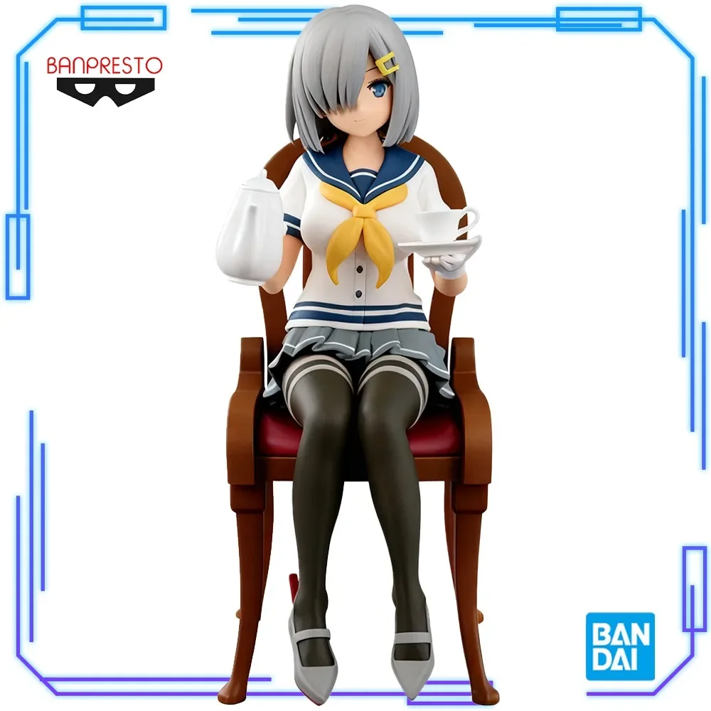 In Stock Bandai Original Genuine Banpresto Anime Kantai Collection Kan Colle SQ Ceylon Tea Party Hamakaze 14cm Model Toy Figures