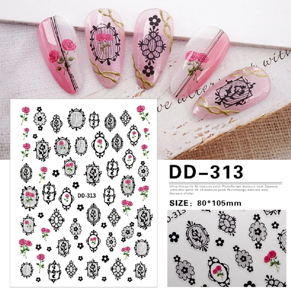 

10pcs Random Nail Art Stickers Women DIY Self-Adhesive Nail Decoration Stickers Wholesale Customizable Manicure Decals