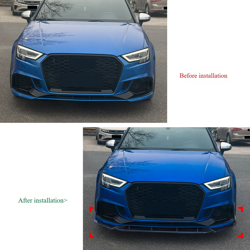 For Audi RS3 8V later period 2017 - 2022 Front bumper front lip bumper extension diffuser small bodykit modification accessories