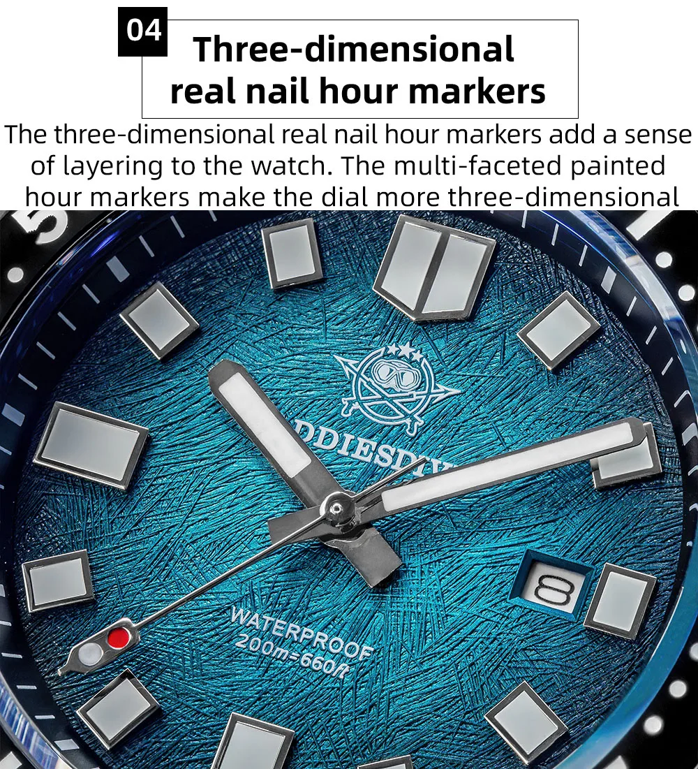 ADDIESDIVE Top Men‘s Abalone Shell Watch 20Bar Waterproof AD2511 Reloj Hombre BGW9 Super Luminous Sapphire Glass Quartz Watch