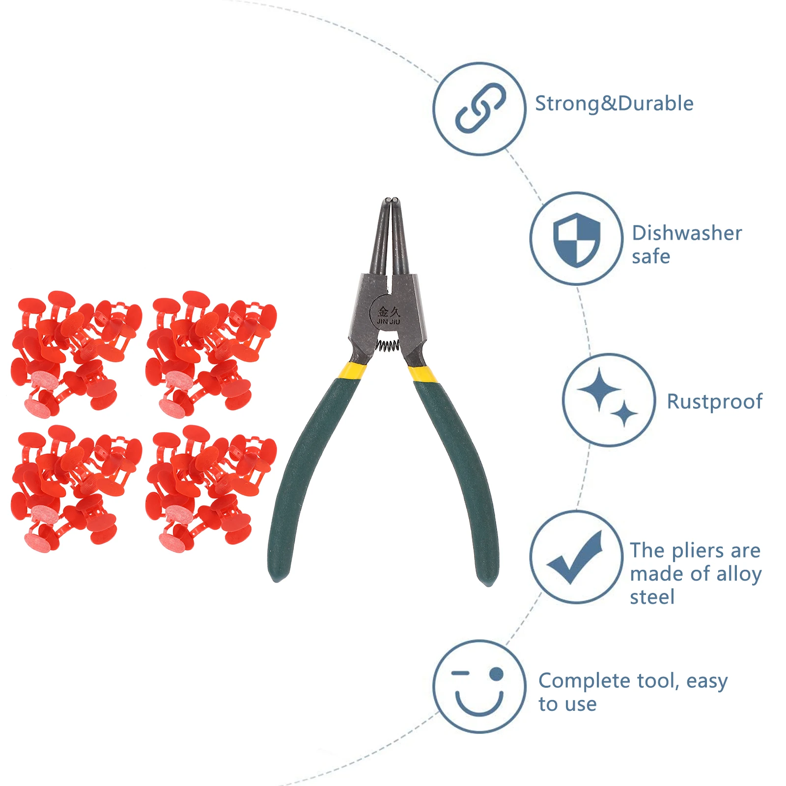 

101Pcs Pinless Peepers with Pliers Plastic Chicken Spectacles Anti-Pecking Poultry Easy to Use Gift Idea