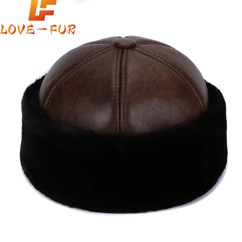 Brand New Style 2024 Retro Cowhide Bomber Hat Winter Keep Warm Caps Men Women Real Leather Cap Thick Velvet Dad Hat Leather Hat