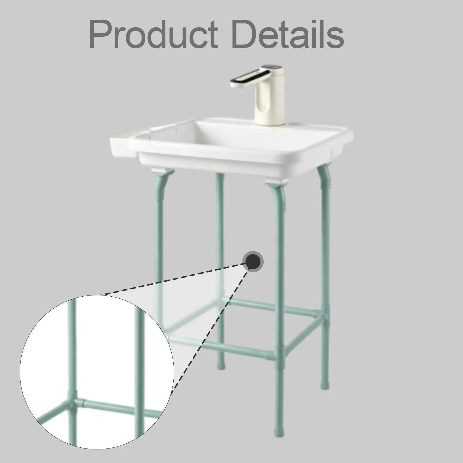 

Portable Handwashing Station Large Capacity Utility Sink with Storage Basket for Camping Picnic Gardening