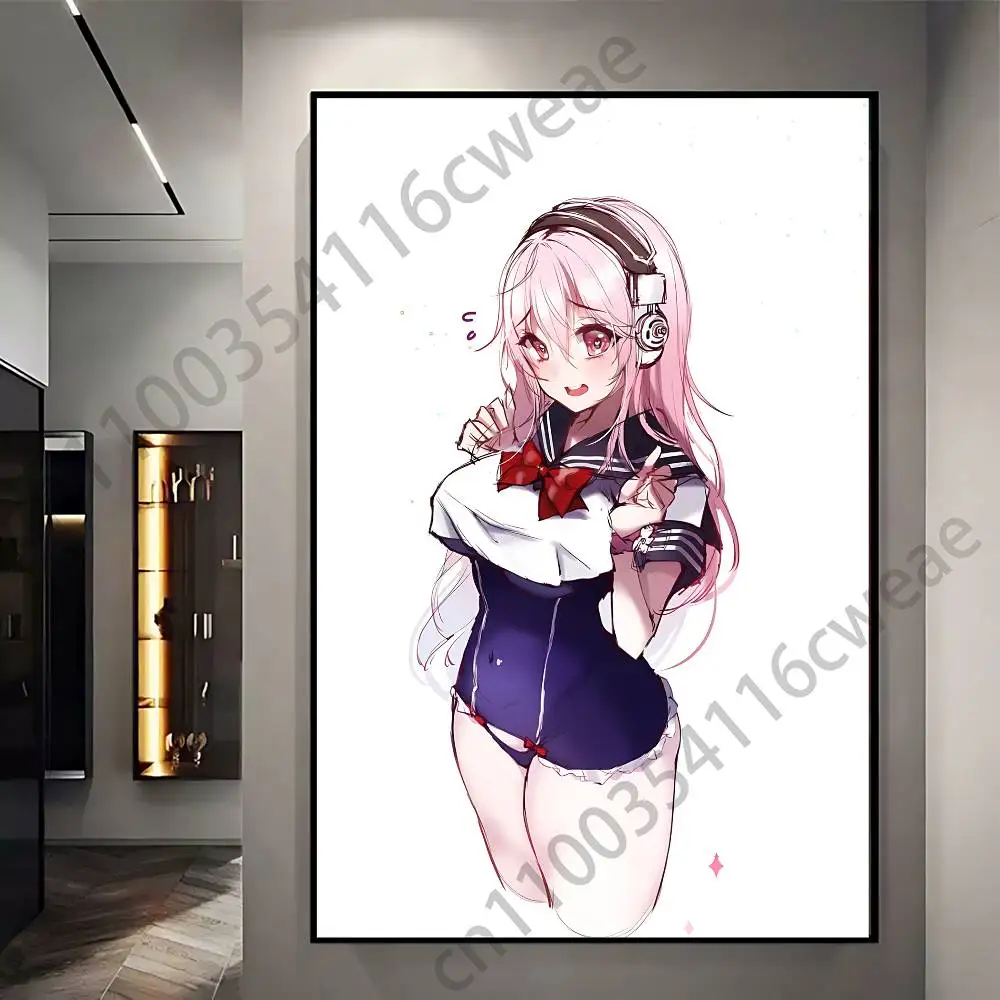 Super S-Sonico Poster Self-adhesive Art Waterproof Paper Sticker Coffee House Bar Room Wall Decor