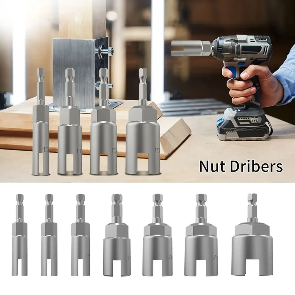 Hoge Kwaliteit Stalen Vleugel Moer Driver Slot H10/12/14/16/18 H11/13/15/17/19 Wrench Hex Schacht Moer Driver Elektrische Schroevendraaier