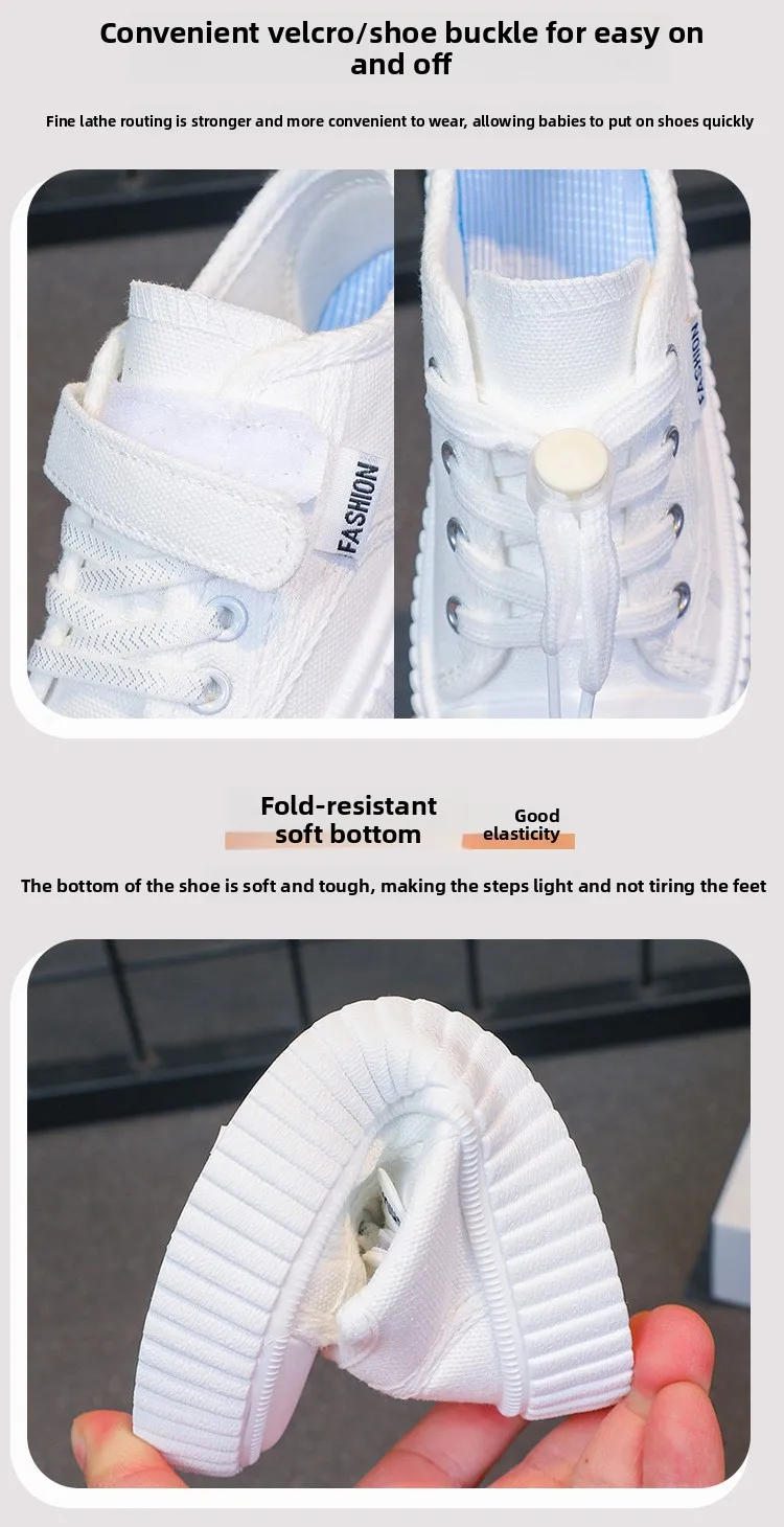 Kinder Freizeitschuhe Weiß PU-Leder Schlichtes Design Schulschuhe Unisex Allround 26-36 Vier Jahreszeiten Jungen Mädchen Schuhe – Detail 4
