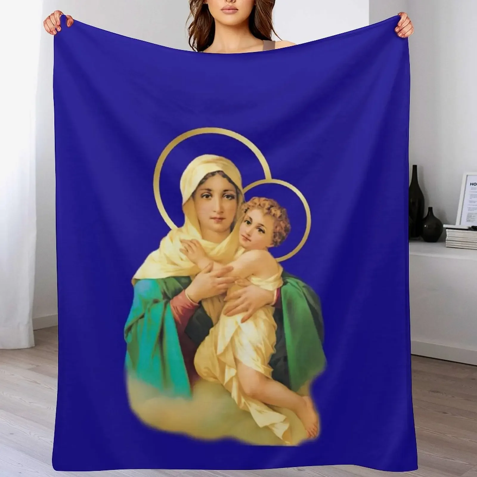 

Our Lady of Schoenstatt Virgin Mary Catholic Saint 2020-020 Throw Blanket Soft Comfort Blanket for Reading Watching TV