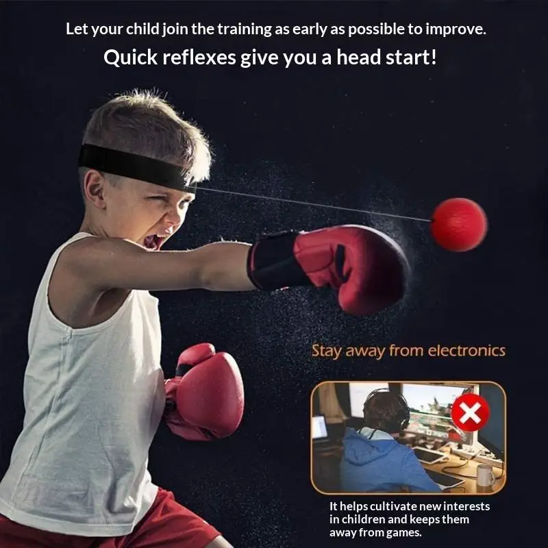 【OD】Elastic Headband And Black Light Ball Headband Style Boxing Speed Ball For Adult Children's Sports Rebound Reaction Balls