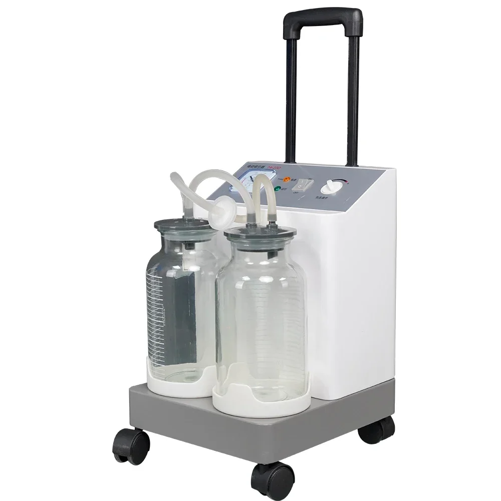 me dical High Flow Mobile Electric Operating Vacuum Pump Phlegm s uction Unit Double Bottle s uction Machine Apparatus