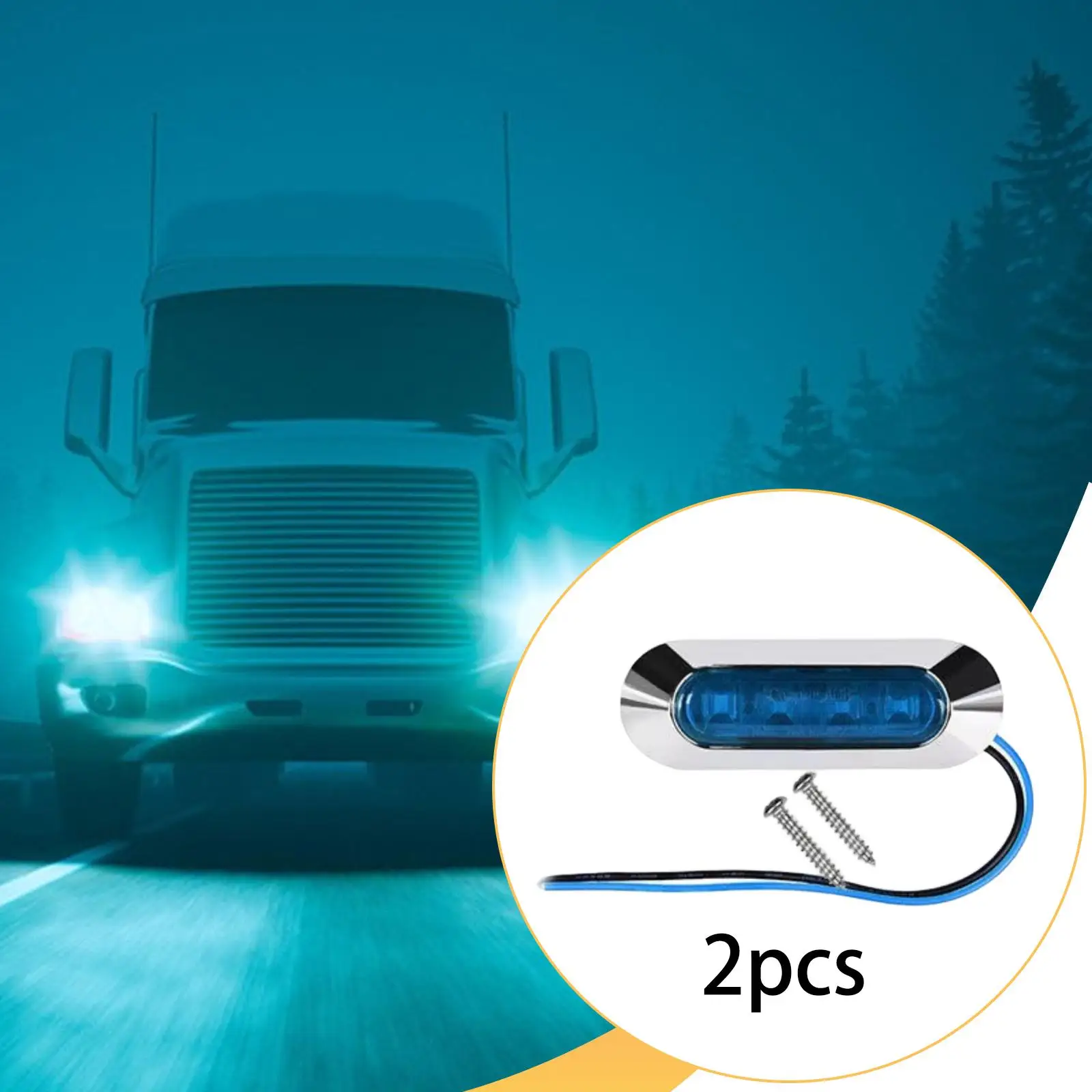 

2Pcs Truck Side Marker Lights Replace Professional Easy Installation 4LED