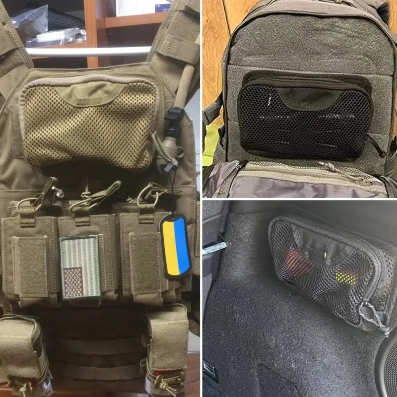 Tasca tattica interna in rete Custodia modulare con inserto Gancio Chiusura ad anello Gilet da caccia Zaino Organizzatore Strumento EDC Borsa amministrativa