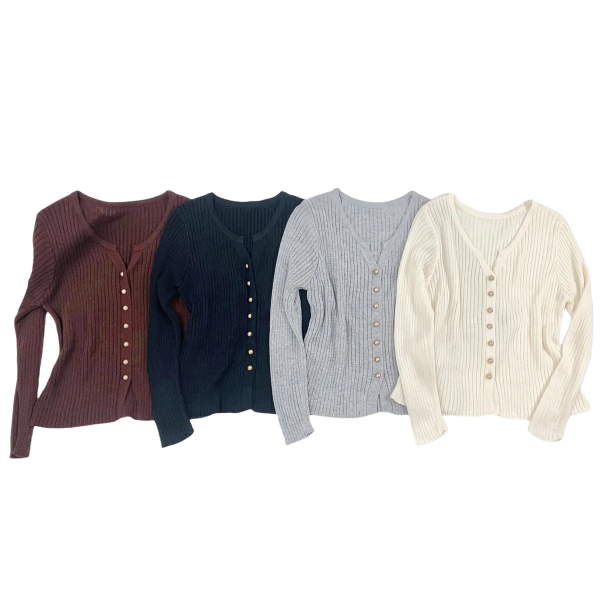

Women's Long-Sleeved Cardigan Knitwear Fashionable Slim Lady Style Knitwear 2025 Spring & Fall Versatile Basic Women's Top