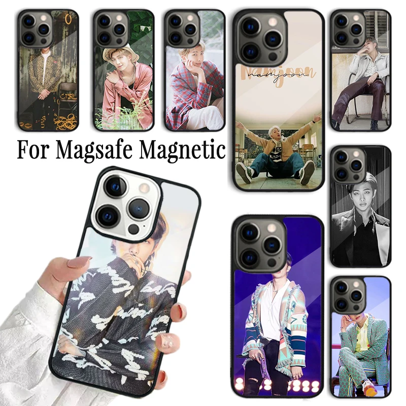 

Coque Phone Case For iPhone 16 15 14 13 12 Mini 11 Pro Max Plus Magsafe Magnetic Wireless Charging Cover namjoon