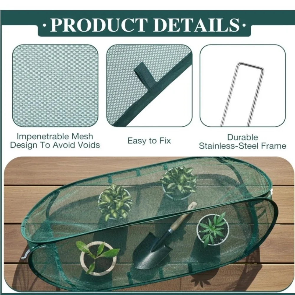 Folding Plant Protection Netting Insect-proof Pop Up Mesh Plant Cage Anti-frost Breathable Garden Row Covers