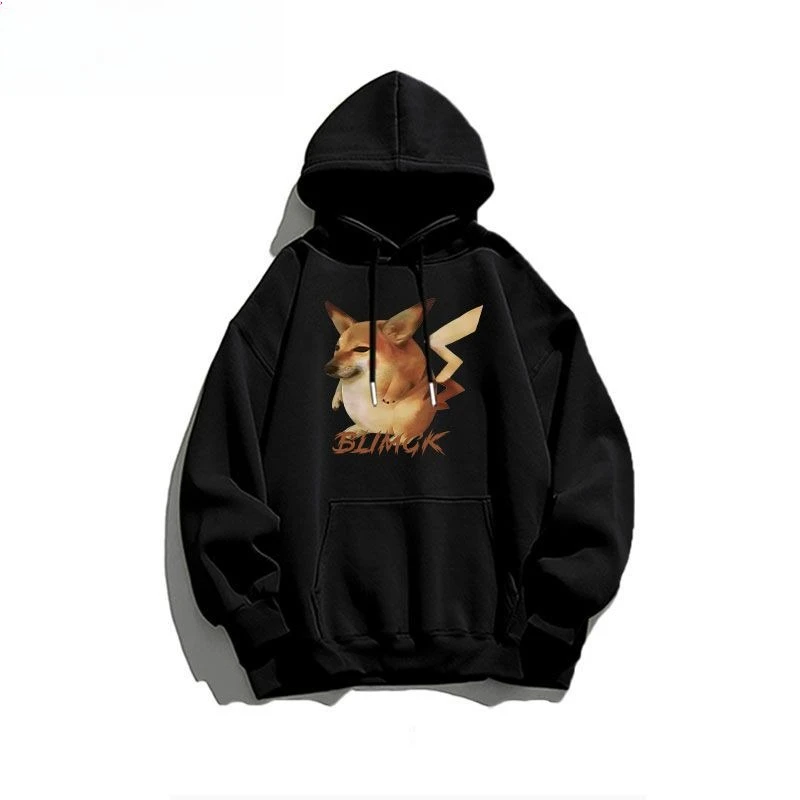 

2025 New Autumn and Winter Men's Foreign Style Funny Fun Cartoon Print Hooded Warm Windproof Sweater Versatile Jumper
