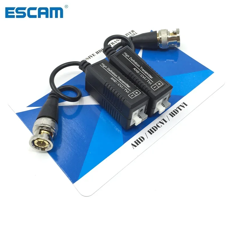 

ESCAM HD CCTV Via Twisted Pairs Adapter 720P HD CVI/TVI/AHD Passive Video Balun Male BNC to UTP Cat5/5e/6 Network Camera