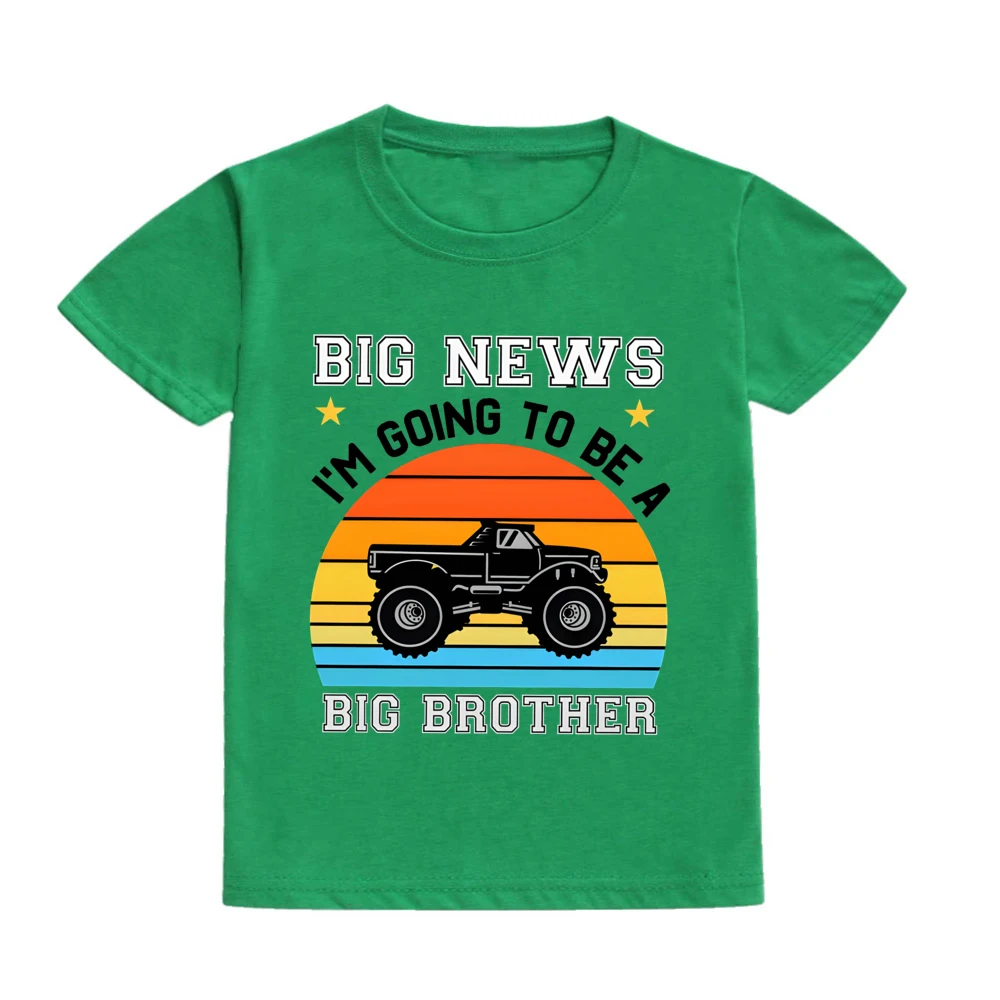 Big News I Am A Going To Be A Big Brother Kid T-Shirt Letter Print Child Tshirt Short Sleeve Tee Tops Summer Childs Clothes