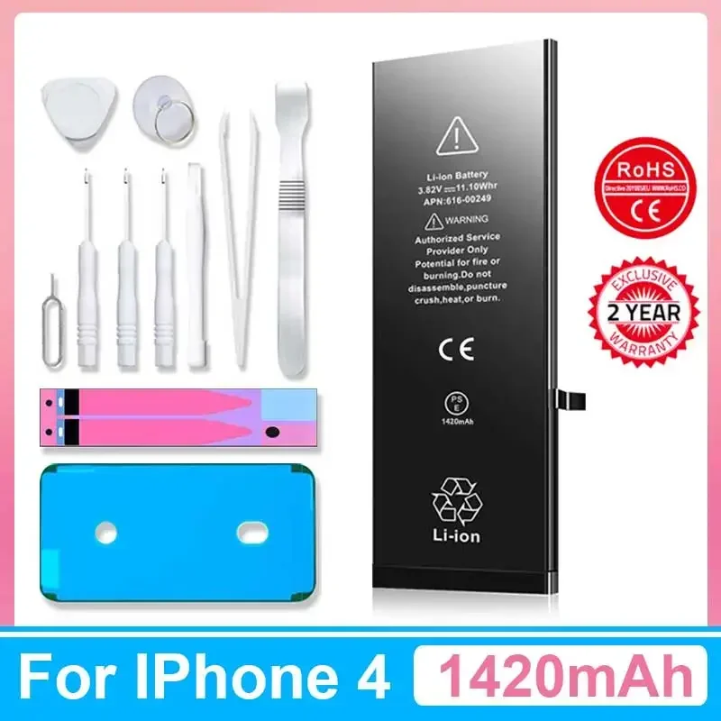 2022 Phone Battery for IPhone 4 4G IPhone4  with Free Repair Tools Kit 1420mAh Original High Capacity Bateria Replacement