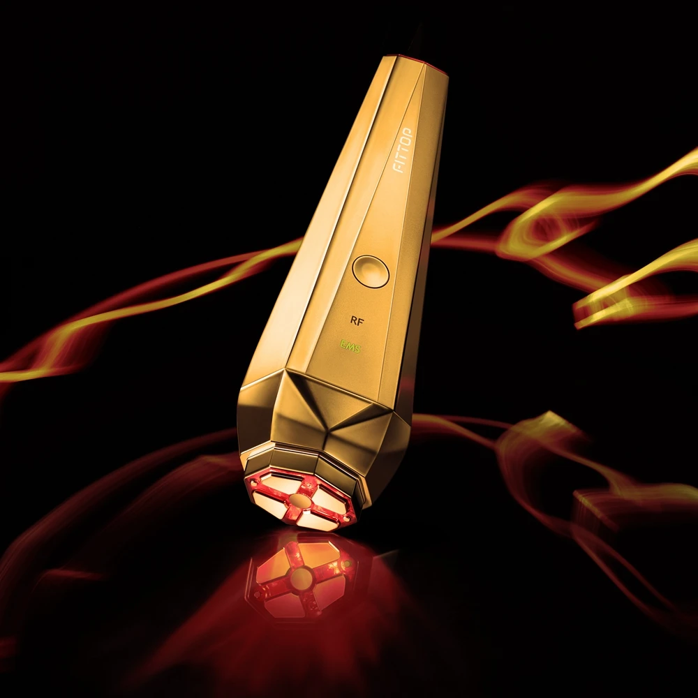 

Customized Beauty Products E M S Face Microcurrent R F Firm Skin 24K Gold-plated Tighten Skin R F Wrinkle Removal Beauty Device