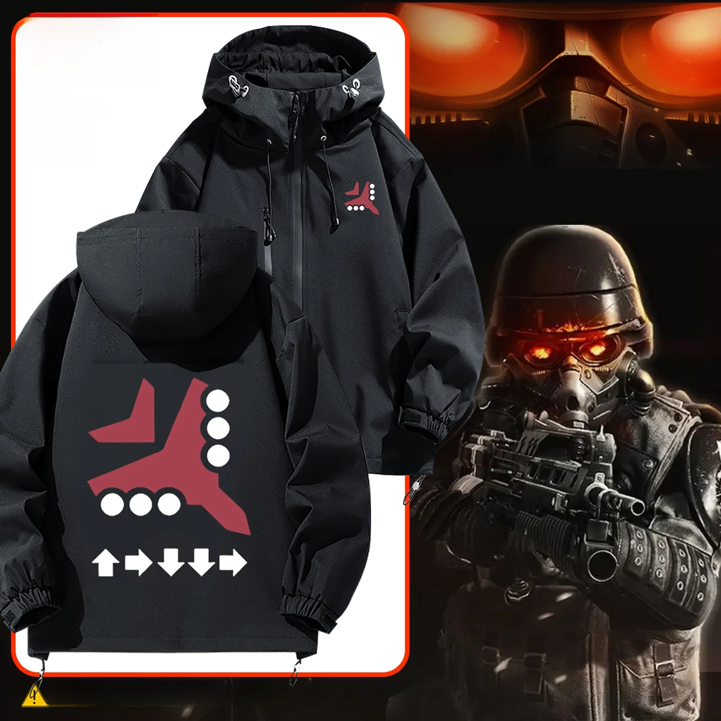 

ex Loose Fit Hoodie Jaet Game Collaboration Outerwear Autumn Winter Men's Youth Casual Zipper Decorated Polyester Fiber