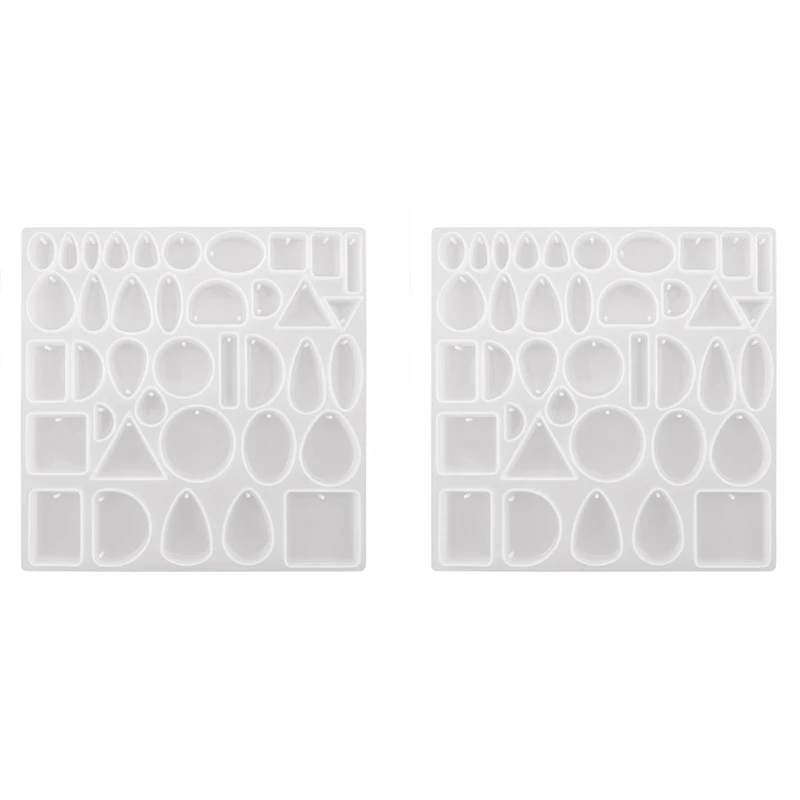 

2X Resin Jewelry Molds,Silicone Molds For DIY Jewelry Pendant, For Creating Resin Pendants,Necklace,Earring,Keychain