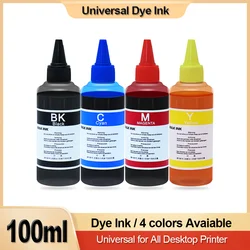 100ml Universal Refill Dye Ink Kit Compatible for HP Canon Lexmark Epson Dell Brother All Model Printer Ink CISS Cartridge