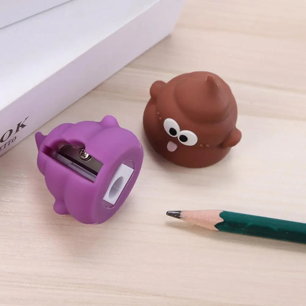 Poop-Shaped Pencil Sharpener Mini PVC Sharpener With Manganese Steel Blade Portable Smooth Cutting Sharpener For Fun Desk Decor