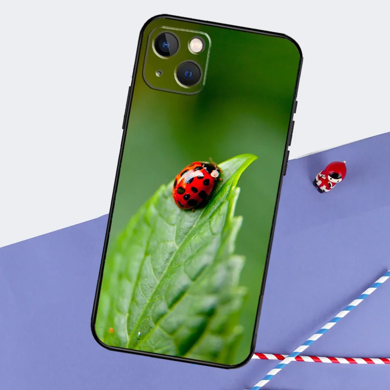 Seven-Star Ladybug Phone Case For iPhone 16 15 14 11 12 13 Pro Max Mini X XR XS Max 7 8 Plus Cover Coque