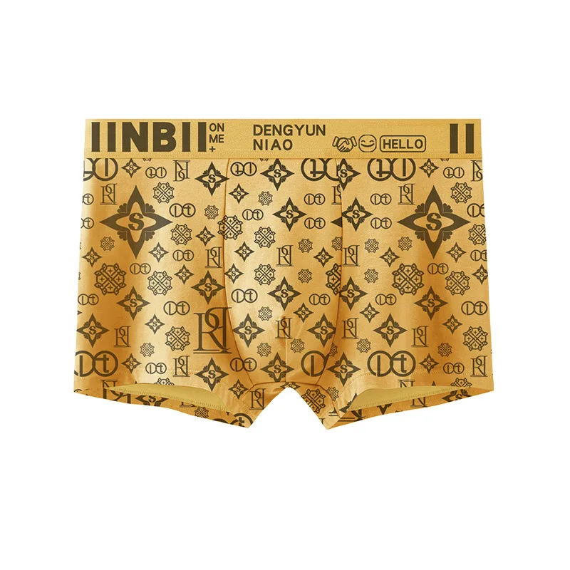 

Men's Underwear Fashion Printed Boxers Antibacterial Sports Shorts Mid Waist Comfortable Breathable Flat Corner Underpants