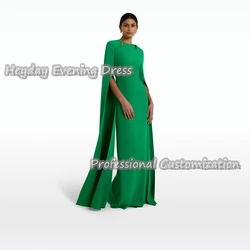 Heyday Scoop Neckline Saudi Arabia Short Sleeves Straight Prom Gown Sexy Crepe Floor Length Elegant luxury Dress For Women 2024