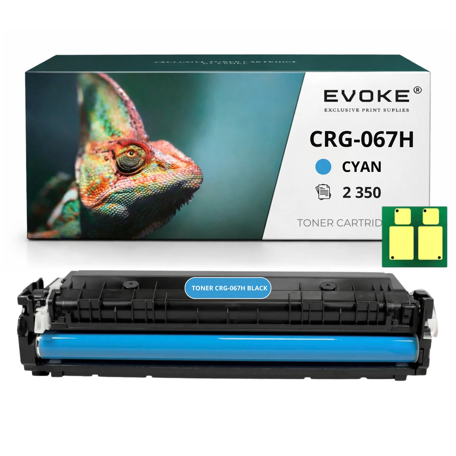 Evoke Compatibele Toner voor Canon Crg-067H Crg067H Crg067Hc Crg-067Hc W2211X 207X Cyaan met Chip 2350 Pagina's I-Sensys Lbp631 Lbp633 Mf655