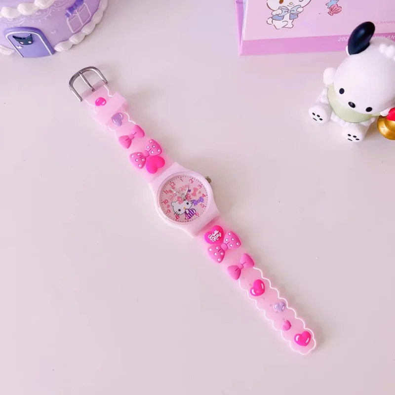 Sanrio 3D Pattern Child Wrist Watch Hellokitty Kuromi Cinnamorol Waterproof Quartz Watch Kawaii Silica Gel Wristwatch Kids Gifts