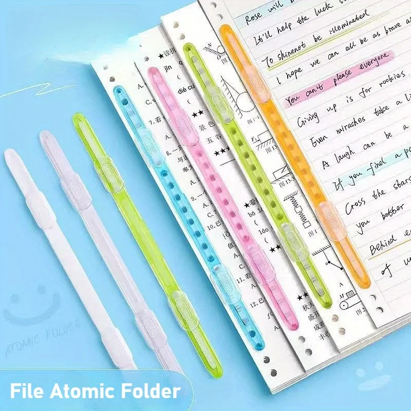 10pcs Binding Clips Strip Kawaii 2 Hole Loose Leaf Clips A4 Paper Fasteners DIY Scrapbook File Folder Notebook Accessories