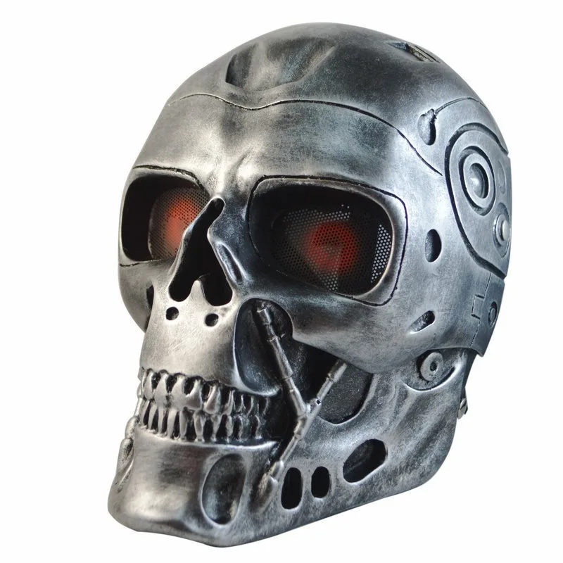 Gold Silver Terminator T800 Robot Horror Skull Mask Helmet Halloween CS Field Masks