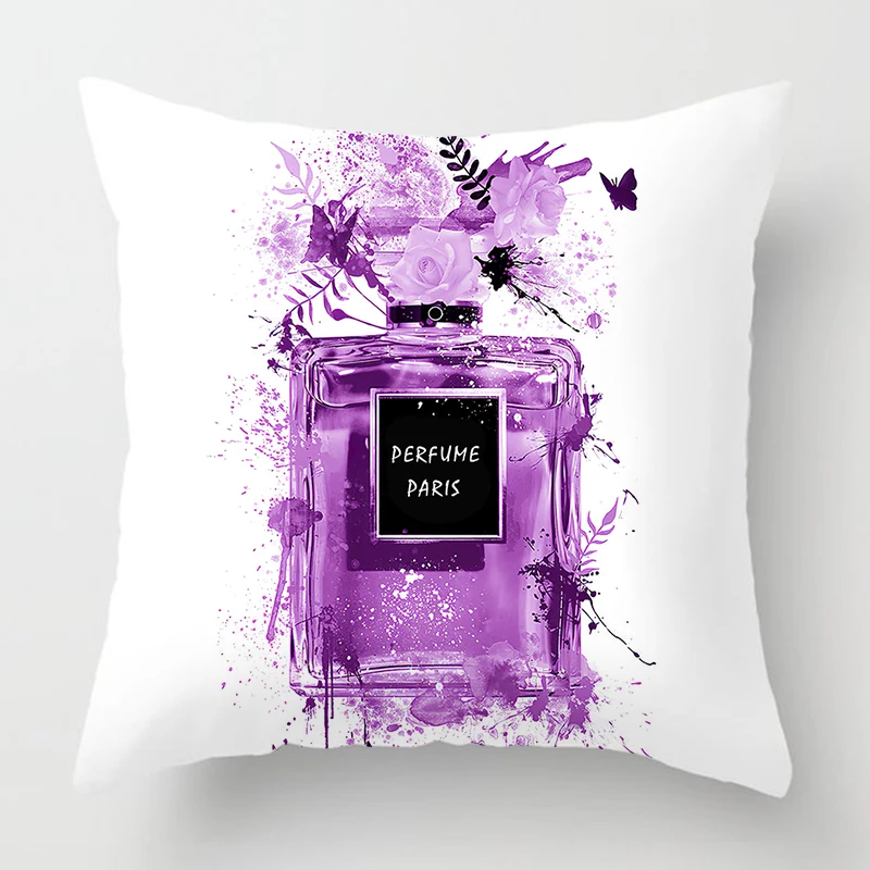 Perfume Bottle Pillowcase Fashion Women\'s Favorite 50x50cm Home Decor Living Room Sofa Decoration Cushion Cover 60x60 40*40