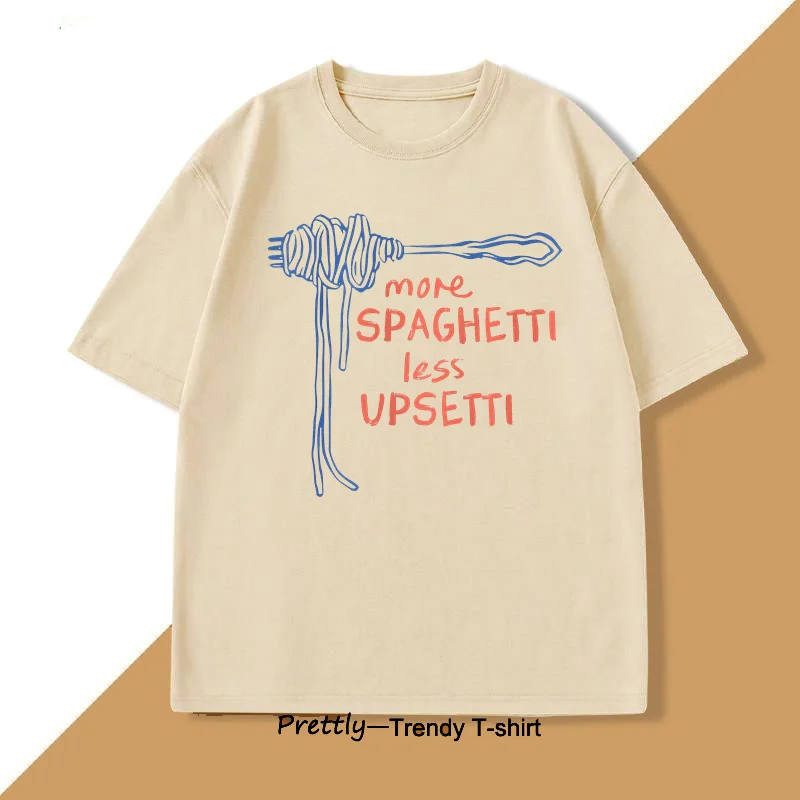 Spaghetti T Shirt Funny Food T-Shirt Foodie Food Humor Printed Tshirt Cotton Short Sleeve Fast Shipping Pure Cotton Tees Clothes
