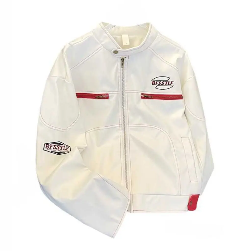 

Trendy American Short Leather Jacket for Men And Women High-End Feel Hip Hop Biker Style European And American Street Fashion