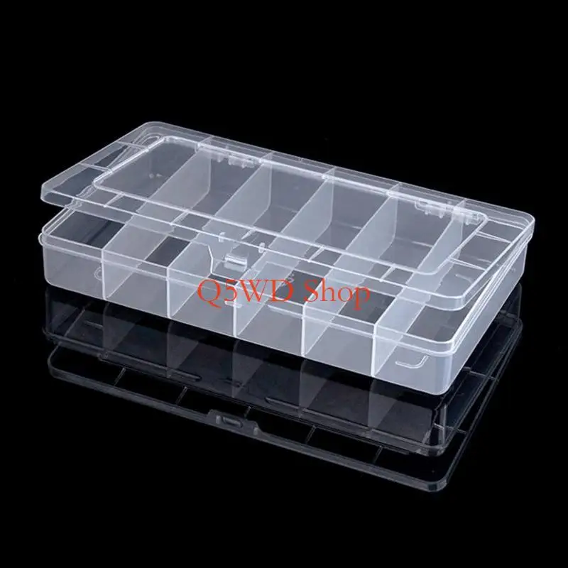 

Q5WD 6 Grids Plastic Box with Dividers Craft Plastic Jewelry Box